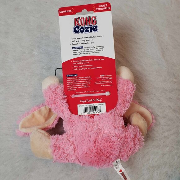 3 Dog Toys - KONG COZIE Plush Rabbit & Lion + ZIPPY PAWS Monkey & Banana Burrow - Picture 5 of 16